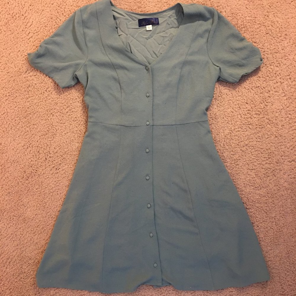 Blue Rain Turquoise Button Front Dress